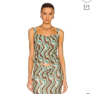 Miaou Imogene Corset Top In Mint Chocolate Swerve